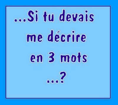 Si tu dever me decrire en 3 mot ?